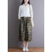 Modern elastic waist pockets cotton skirt Tutorials floral Art skirt fall