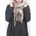 winter wild women patchwork shawl dark khaki grid stitching scarf