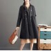 new fashion black cotton long outwear plus size high waist warm double breast trench coats